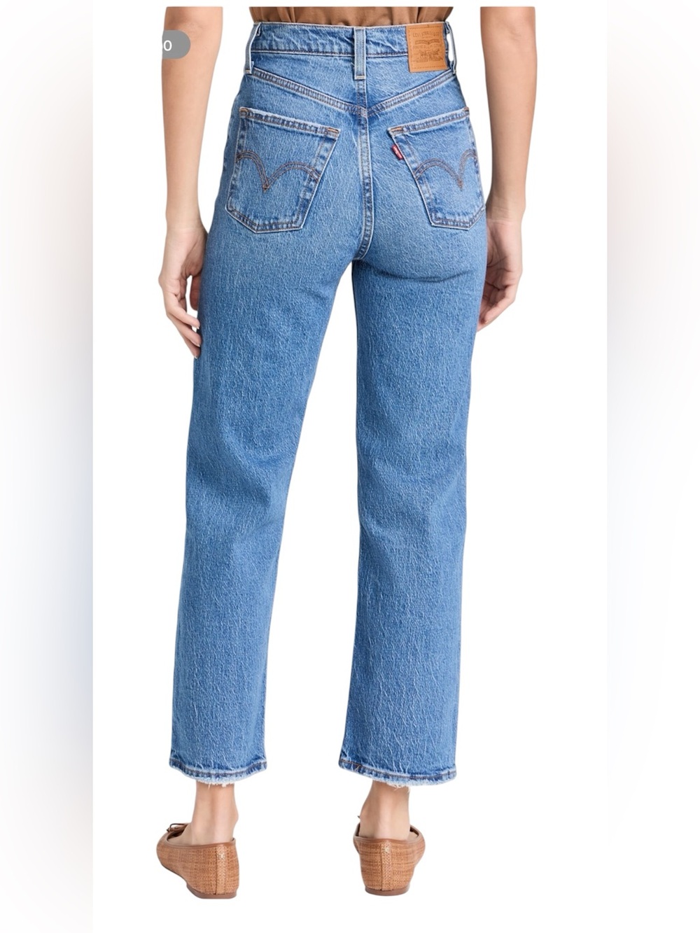 High-Rise Ribcage Straight Ankle Jeans in Light Blue - Picture 2 of 13